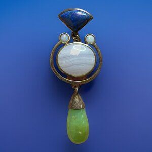 Witney Kelley WK 925 Sterling Silver Multi Gemstone Pendant Signed READ